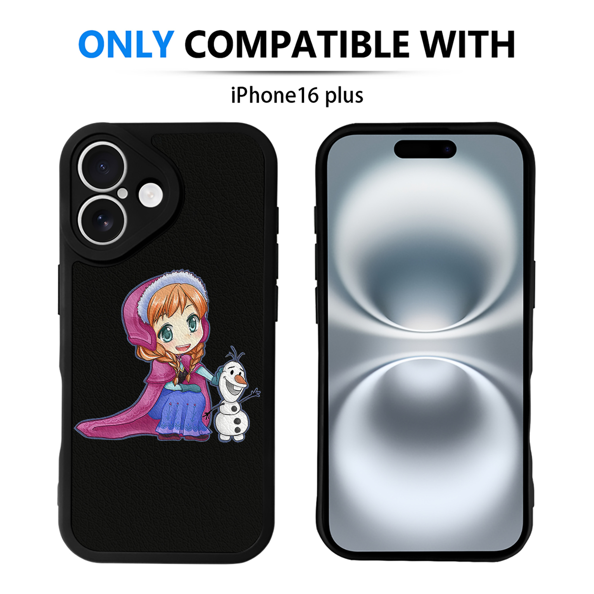 （画像用） アナと雪の女王 アンナ エルサ Frozen Anna Elsa 【iPhone 16シリーズ対応】シリコンスマホケース（レザー調） 材質：シリコン